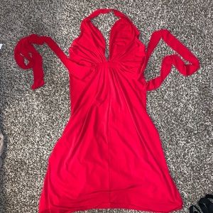 Moda international red halter dress